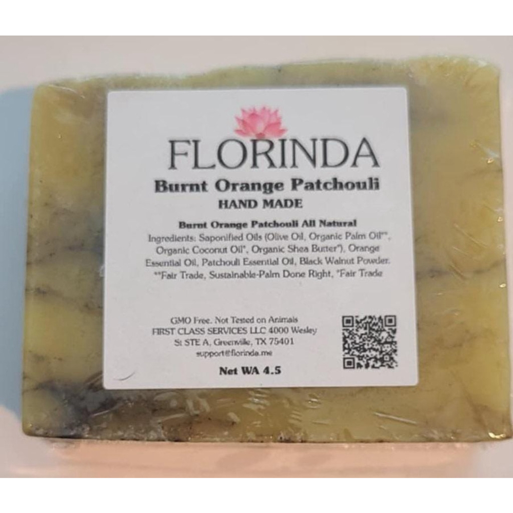 Florinda Beauty Burnt Orange Patchouli Handmade Soap